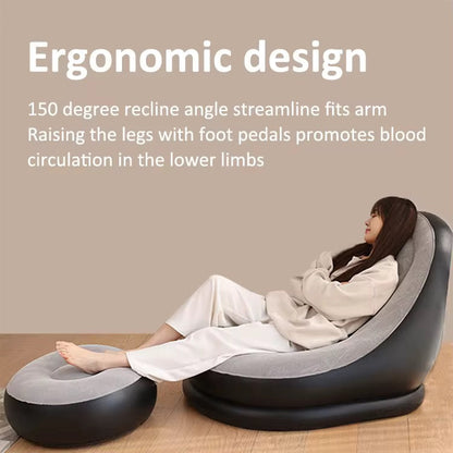 Ergonomic Inflatable Lounge Chair – Body-Fitting Air Sofa for Indoor & Outdoor Comfort